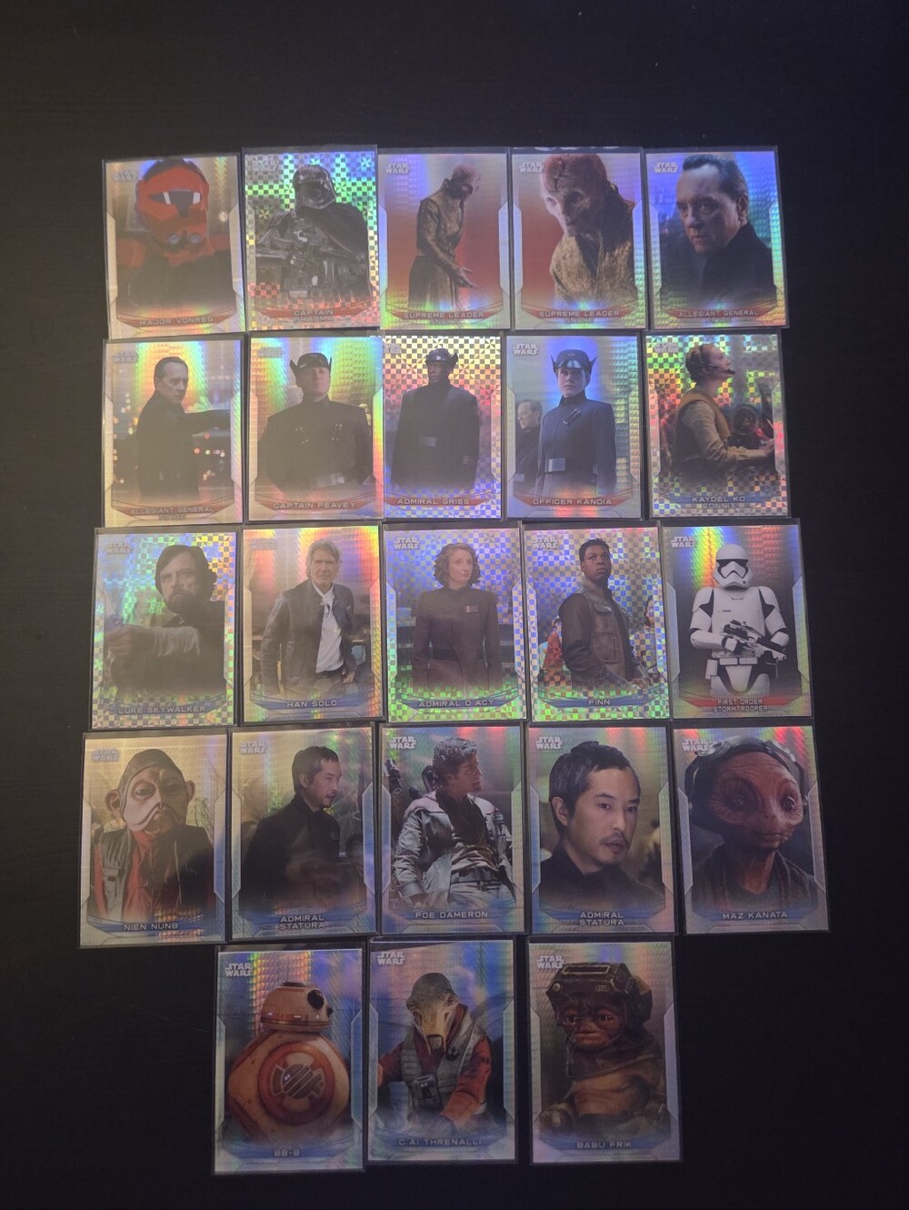 Topps Star Wars Holographic Numbered Character Trading Card Lot Han Solo etc